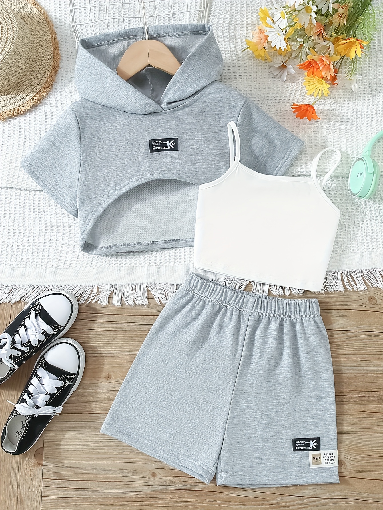Toddler Girls 2-Piece Outfit - Square Neck Mesh Top & Floral Print Pants Set, Sizes 3-8 Years