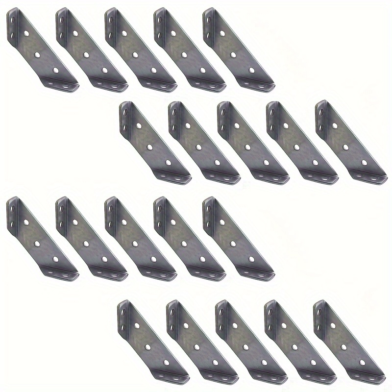 TEMU 20pcs Heavy-duty Stainless Steel Corner Braces - 90° Right Angle Support For Cabinets, Rvs & More