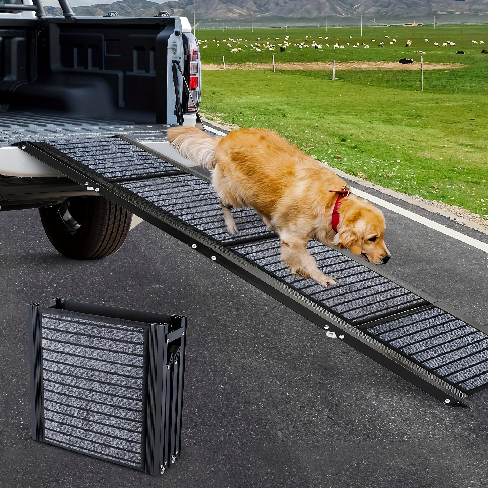 Folding Dog Car Ramp Medium Large Dogs Portable Pet Stair Temu