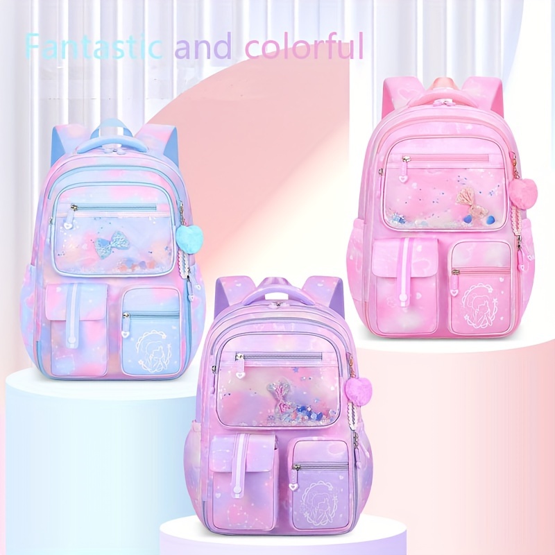 

1pc Boy's And Girl's Nylon College Backpack, Large Capacity Cute Backpack