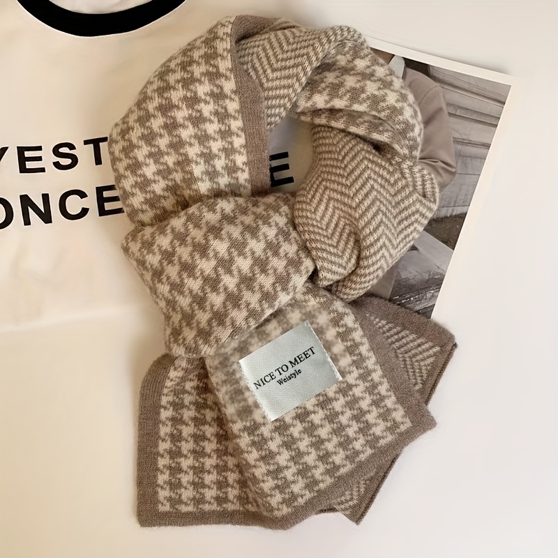 TEMU Women's Winter Scarf - Soft, Windproof, And Warm, Available In Black, White, Beige, And Brown, Versatile , Comfortable And Without Being Tight,