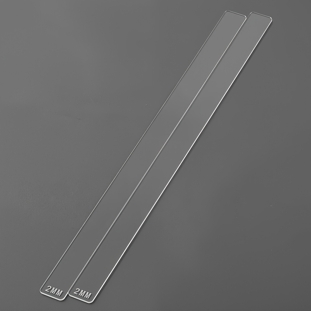 Image of The Hobbyworker 2pcs Acrylic Polymer Clay Depth Guide, Measuring Dough Clay Strips Thickness Ruler, 5 Size For Polymer Clay Thickness, 2/3/4/5/10mm , Length 40cm, Jewelry Making Tools, Supply