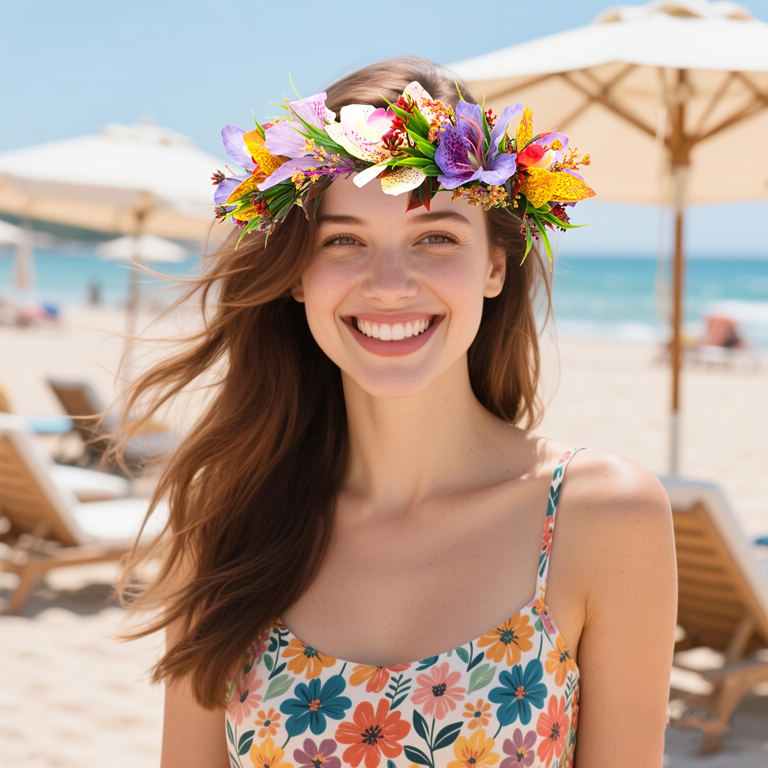 Haarbänder Set - 10 Stück Mit Blumen, Elastisch Für Hochzeit, Party & Sommer