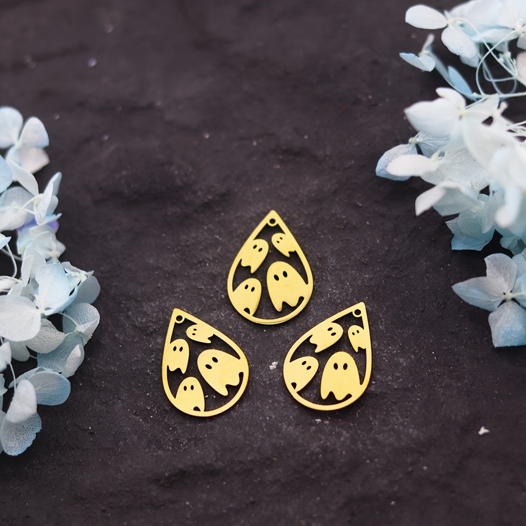 TEMU 3pcs Breloques en Acier Inoxydable pour la Création de Bijoux, Pendentif de Noël Halloween pour Bracelet Collier Breloque