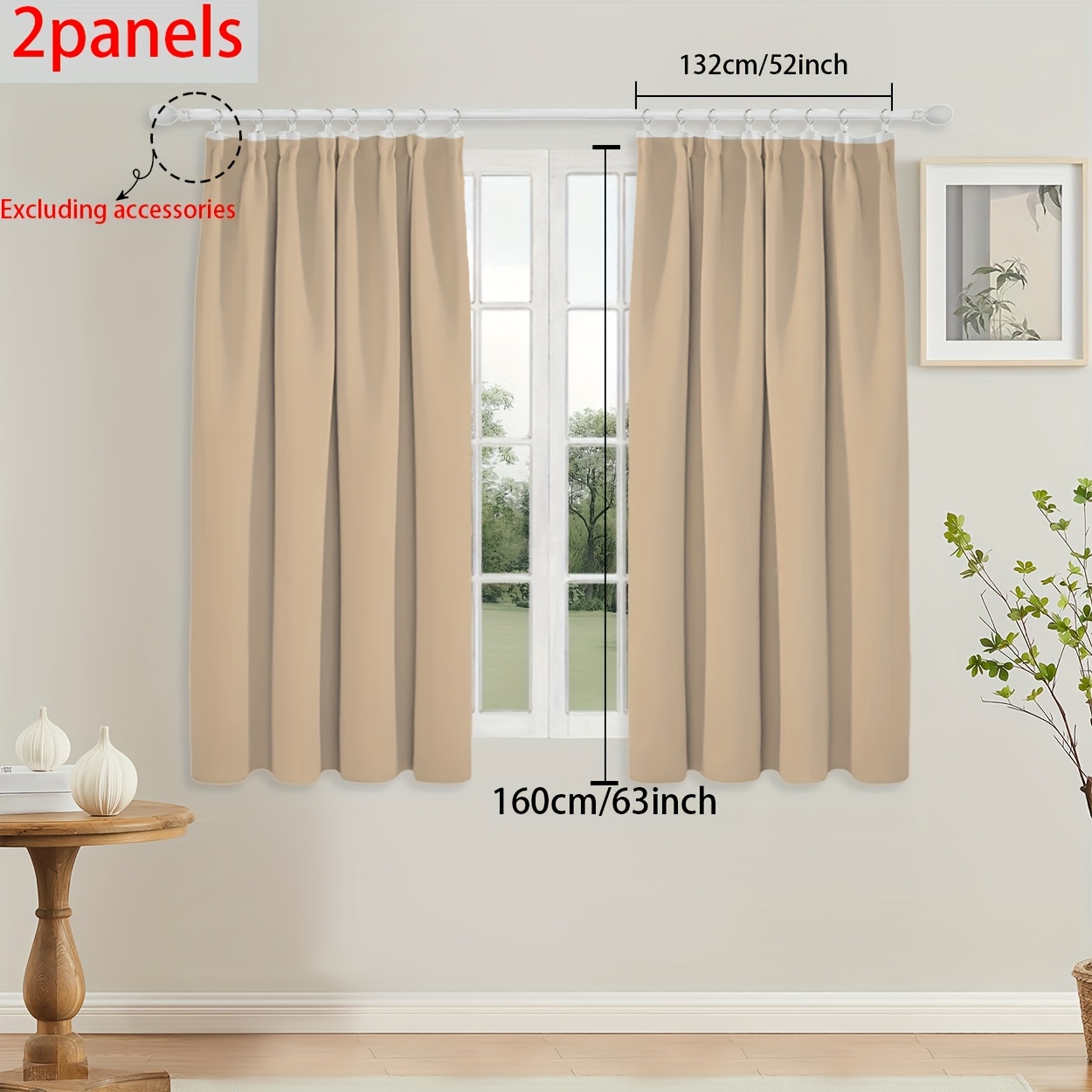 Image of 2 Panels Solid Color Blackout Curtains, 100% Blackout, Easy Modern Lightweight Room Darkening Heat-insulating Curtains, Multifunctional Hanging Rod Pocket Back Cover Style Curtains