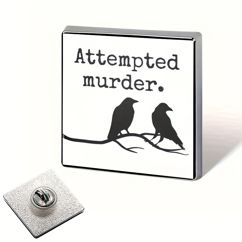 TEMU A Humorous Crow Silhouette Representing An Attempted Murder, This Brooch Is A Metal Alloy Badge Accessory Suitable For Clothing, Hats, And