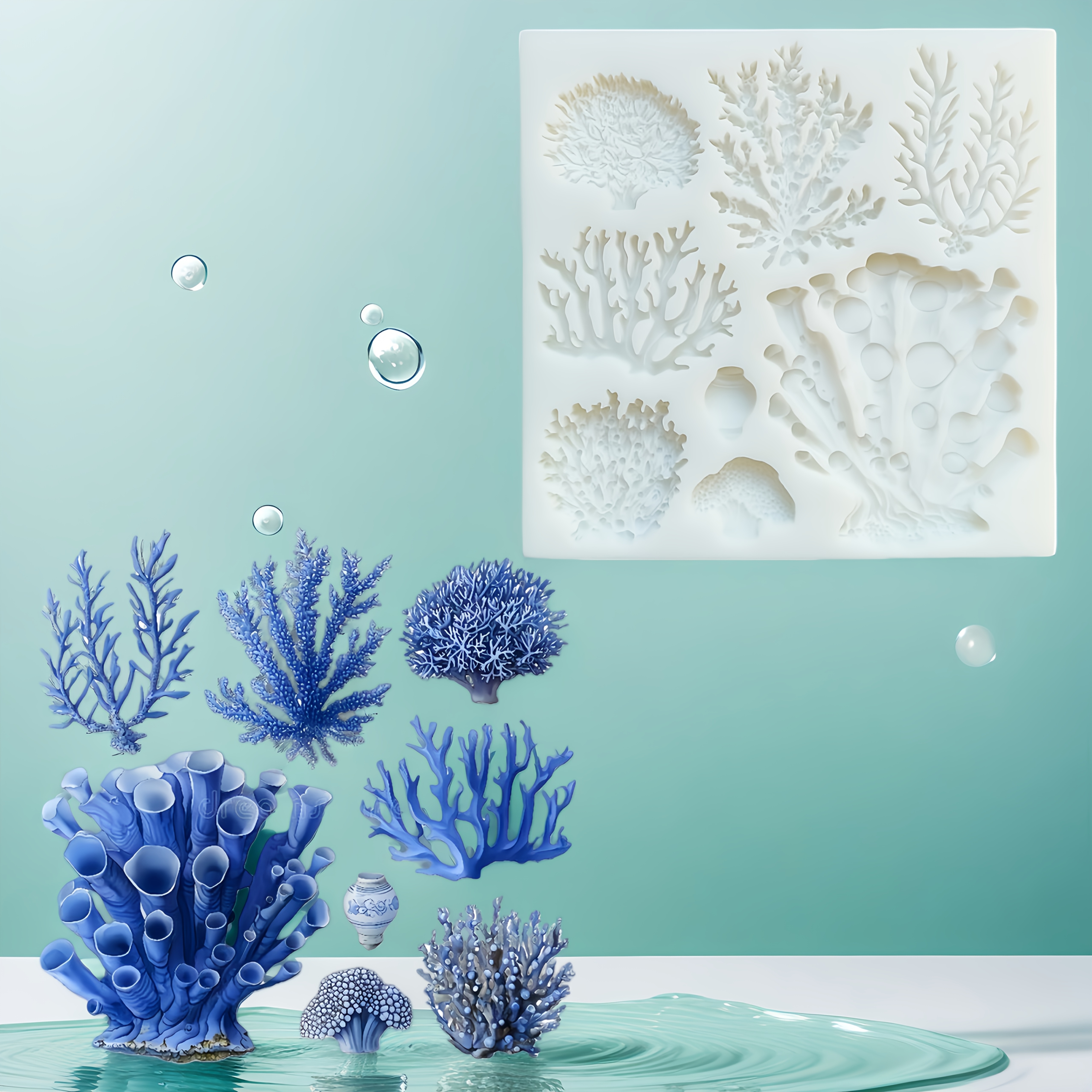 Cake Molds With Themes, Kitchen Baking Products With Coral And Seaweed Shapes, And Creative Cake Molds