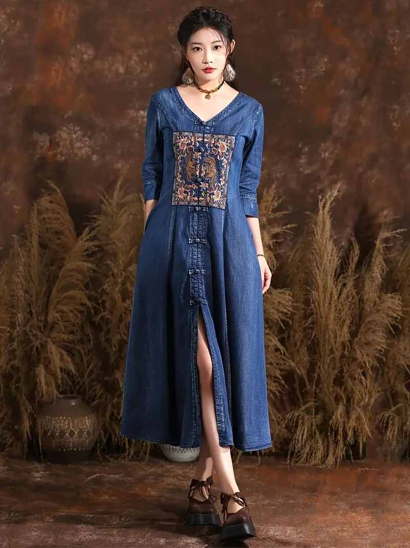 hand embroidered vintage maxi dress a line long - Temu United Arab Emirates hand embroidered vintage maxi dress a line long - Temu United Arab Emirates