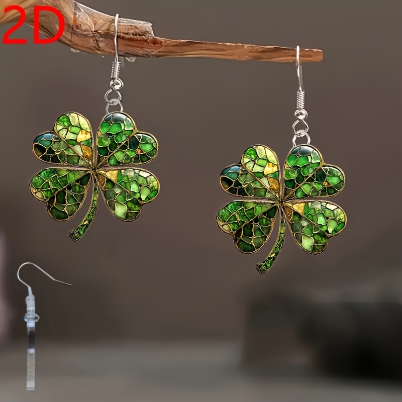 Vintage Inspired Four Leaf Clover Earrings for Women