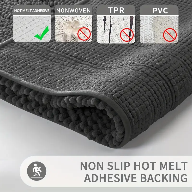 2pcs super absorbent footfeel soft and quick drying thickened style chenille bathroom mat fluffy ball bathroom mat non slip and comfortable and fashionable versatile bathroom mat guardian chenille thickened and enclosed soft absorbent non slip carpet mat two piece set bedroom living room bathroom washable home decoration Product details 7