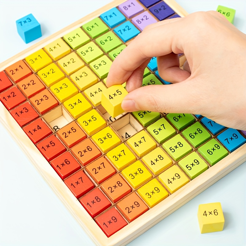 99 multiplication block teaching puzzle toy desktop parent child interaction wooden puzzle toy childrens christmas and halloween birthday gift 1