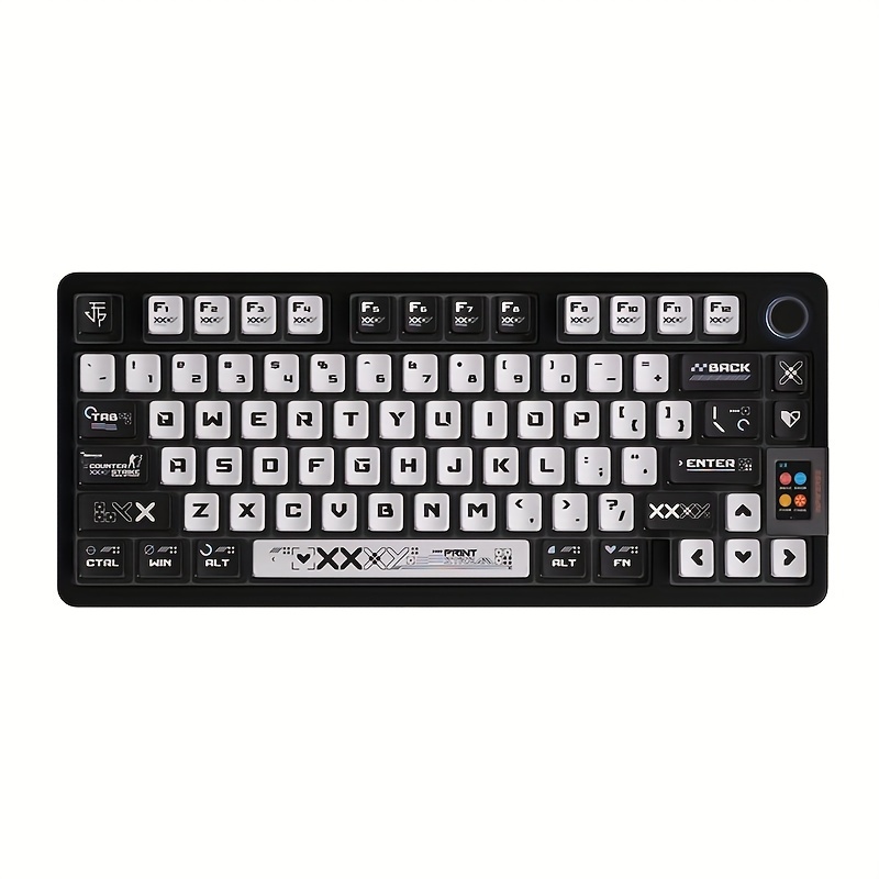 PBT Keycap Set – 130 Toetsen, OEM Profiel, Zijbedrukt, Backlit, Voor MX-switches (zwart)