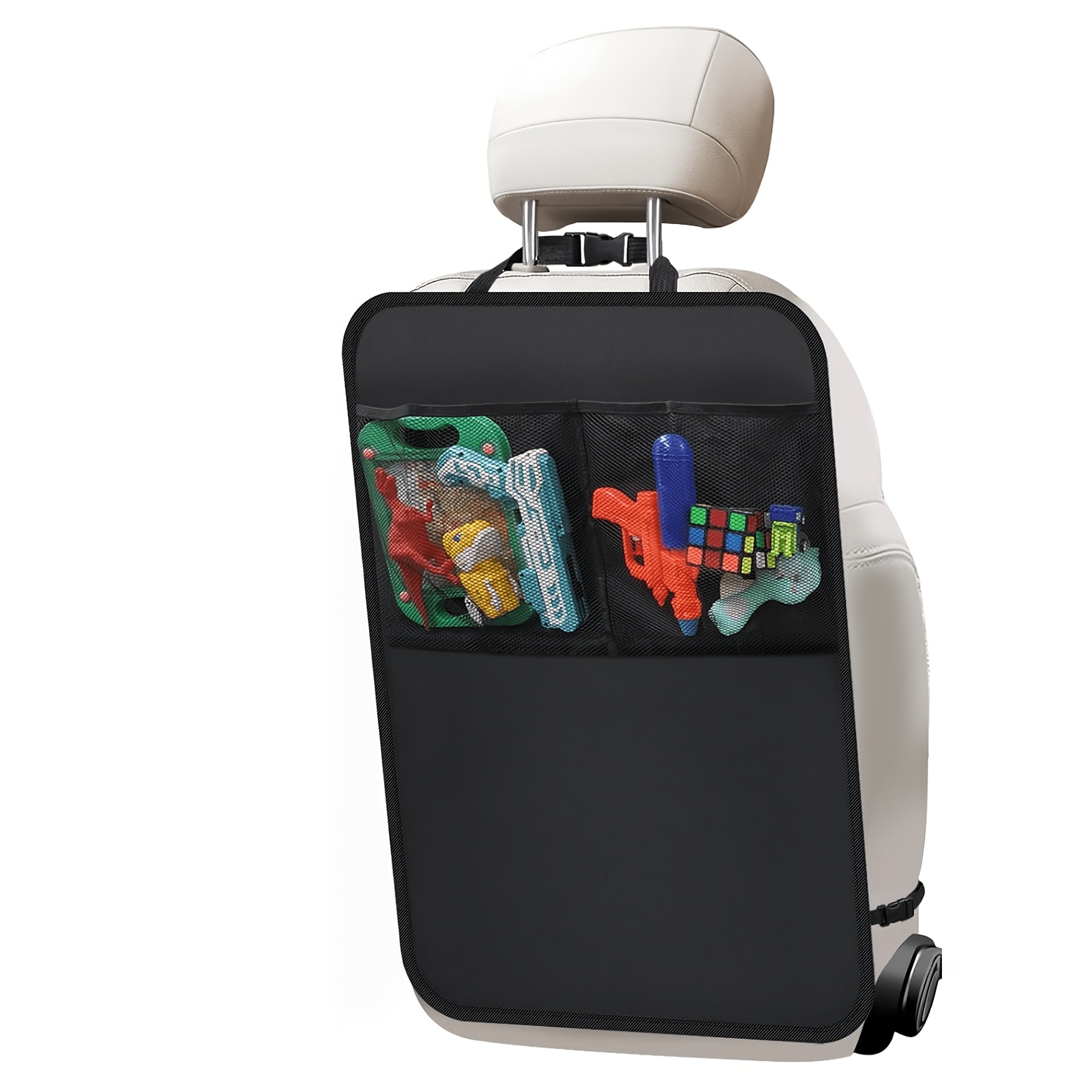 TEMU 1pc/Set Tapis de protection pour siège arrière, Housse de siège arrière de voiture pour enfants avec 2 poches pour voiture, SUV, ou siège de