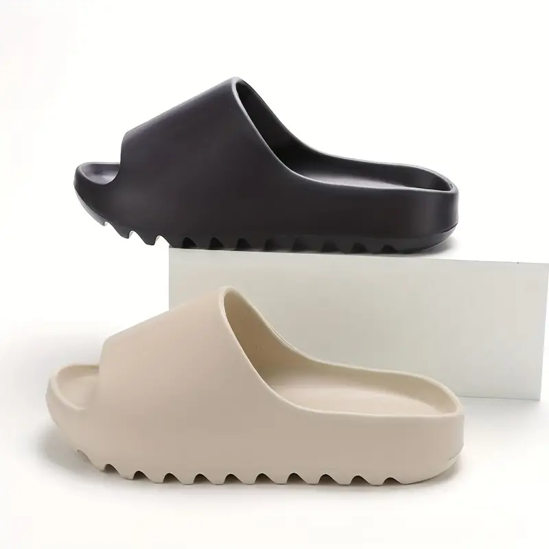simple solid color slides casual open toe soft sole shoes comfortable indoor home slides details 3