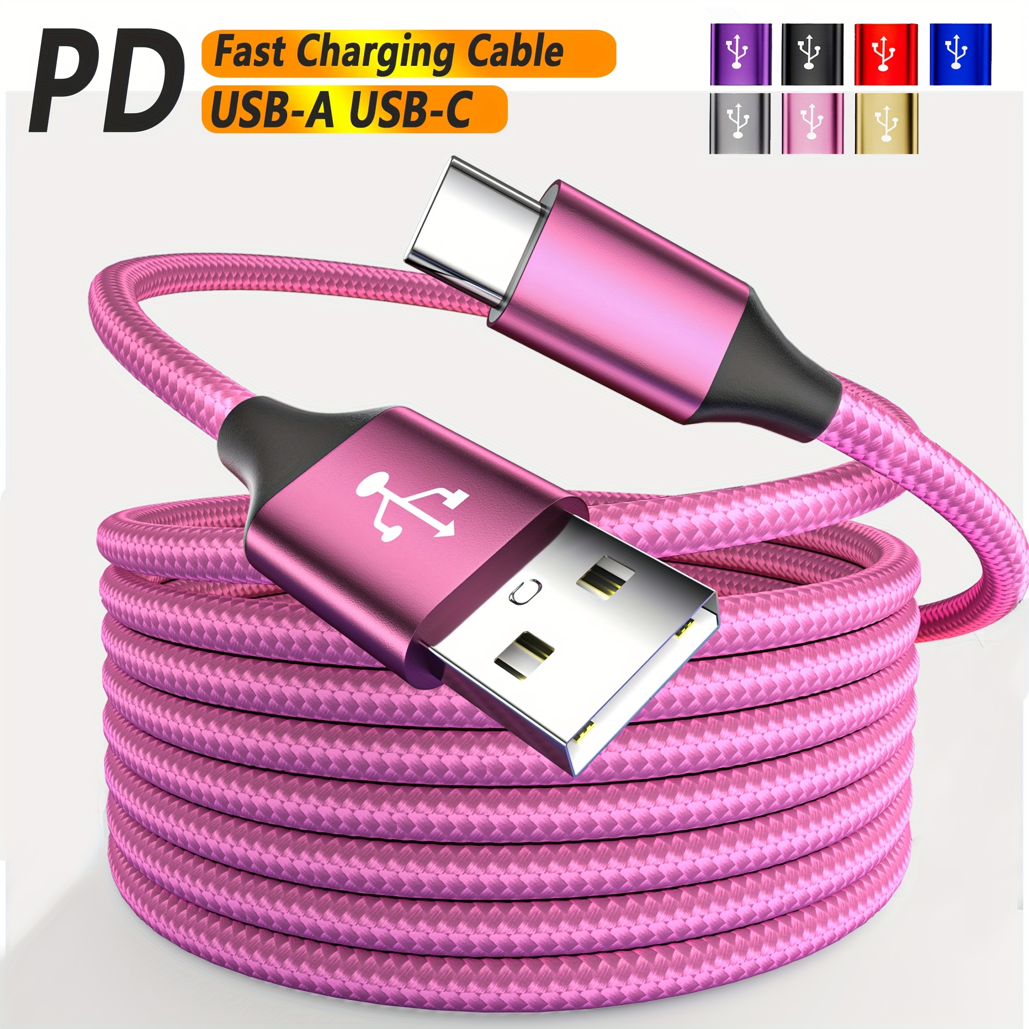 1/2/3/4 packs of type-c data cable, usb nylon braided c-type