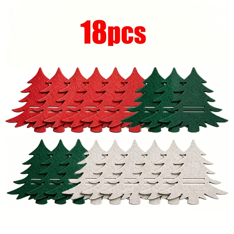 TEMU 18pcs Set, Christmas Tree-shaped Cutlery Organizer, Cutlery Fork And Spoon Holder, Silvery Cutlery Organizer, Cutlery Storage Decorative