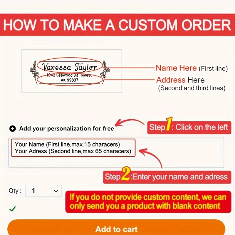 Customized Address Stamp Address Imprint Mailing Address Temu