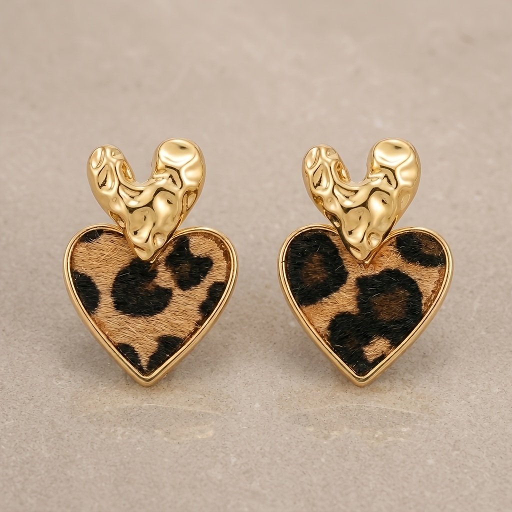 Women's Valentine'S Day Stud Earrings, Geometric Heart Design