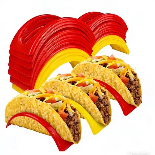 12 18pcs colorful taco holders durable pp material suitable for soft or hard shells ideal for restaurant and home use