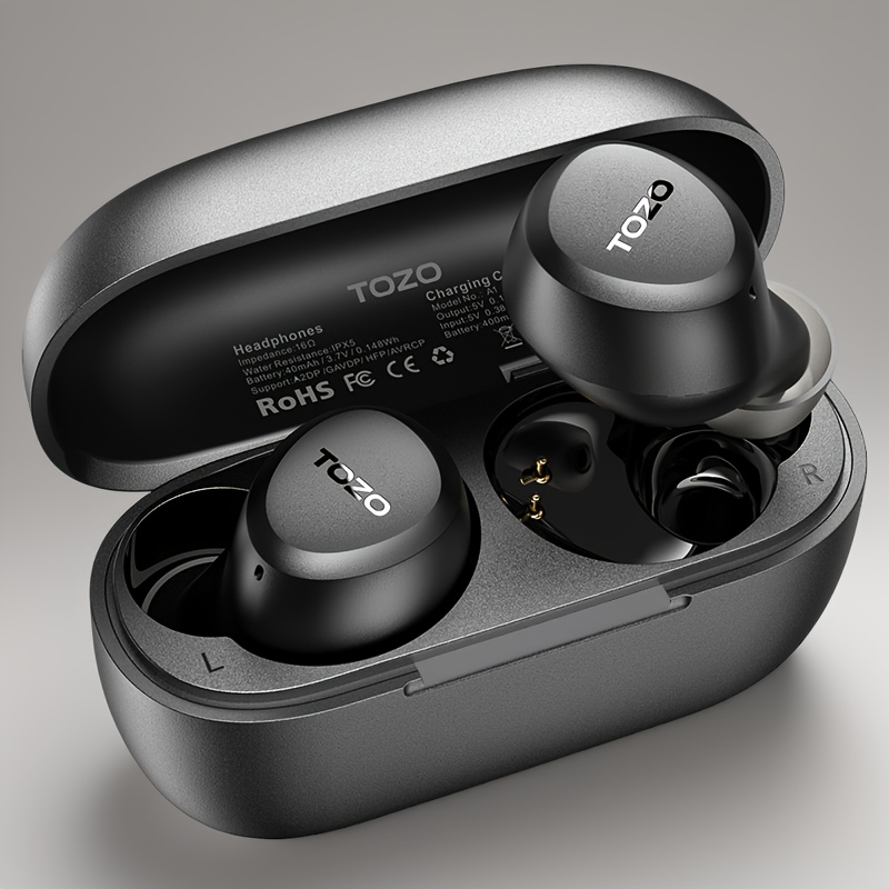 TEMU Écouteurs Fil AI, Design Ergonomique Léger, Bluetooth 5.3, Stéréo Premium, Autonomie de 30 Heures, , Réglage EQ par App, Localisation et