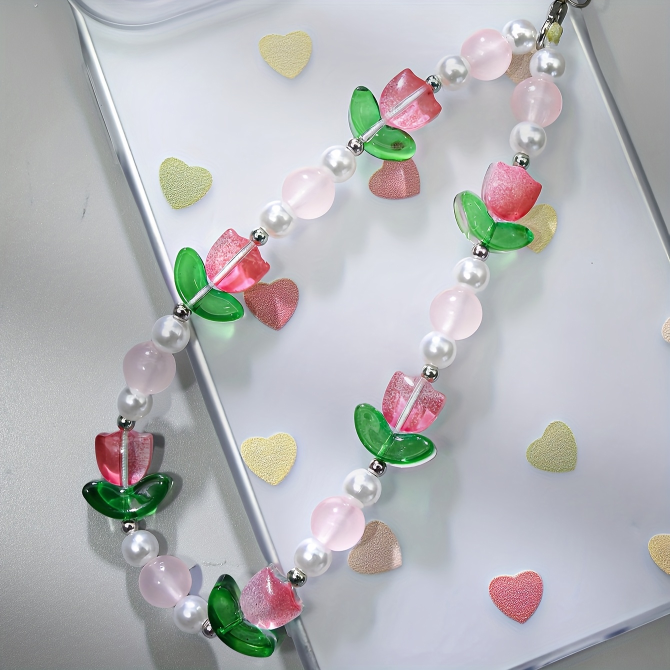 TEMU 1pc Sweet And Light Cute Tulip Mobile Phone Chain Pendant Bag Bag Ornament Girlfriend Accessories