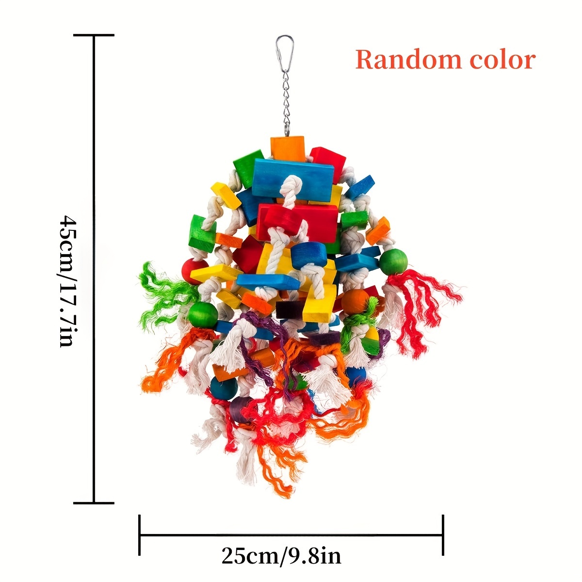 Image of Large And Medium-sized Parrots Colorful Wooden Teething Toys, Cage Additions To Boredom, And Chewable Items For Gray Parrots Random Colors