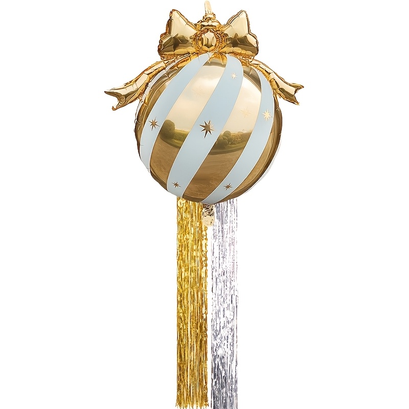TEMU 6pcs Set Enormous Inflatable Christmas Decor Hanging Balls, Inflatable Christmas Party Decorations, Suitable For Outdoor Courtyards, , Indoor