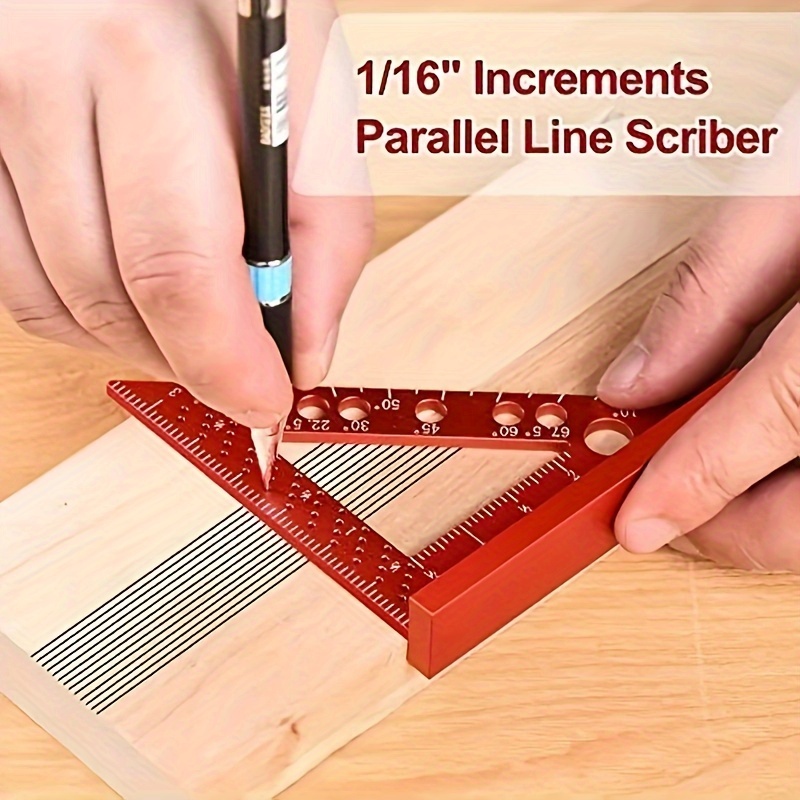 

1pc 22.5-90 Degree Carpenter Square, Woodworking Square Protractor, Aluminum Miter Ruler, 3d Multi Angle Measuring Ruler