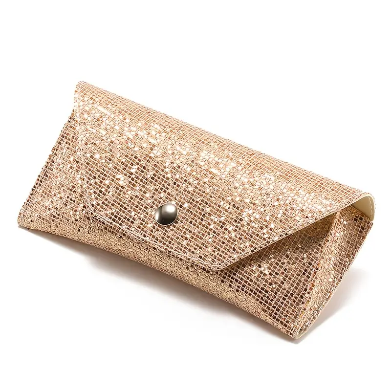 sequin leather glasses case sparkling eyewear packaging Temu Bahrain