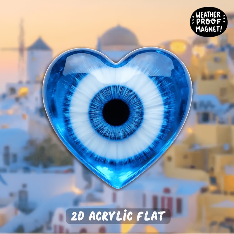 TEMU 1pc Eye Fridge Magnet Suitable For Spiritual & Meditation Gifts, Heart-shaped Acrylic Magnet With Eye, Base For Magnets Under 31.7mm, For Decor,