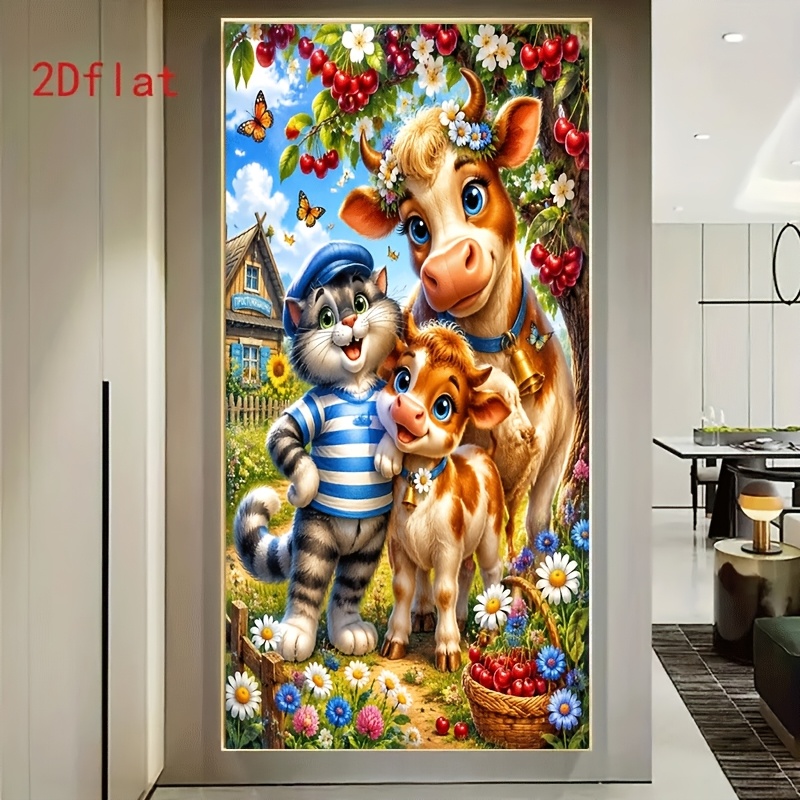 품목 사진 신상품! 특대형 새로운 라운드   페인팅 키트 50x100cm / 19.7x39.4인치 - 프레임리스   페인팅 diy,   공예,   휴식 도구, 풀 드릴   인레이 아트, 거실, 침실, 서재 및 파티용 벽 장식 선물로 적합. 여러 사이즈 선택 가능. 크리스마스 선물