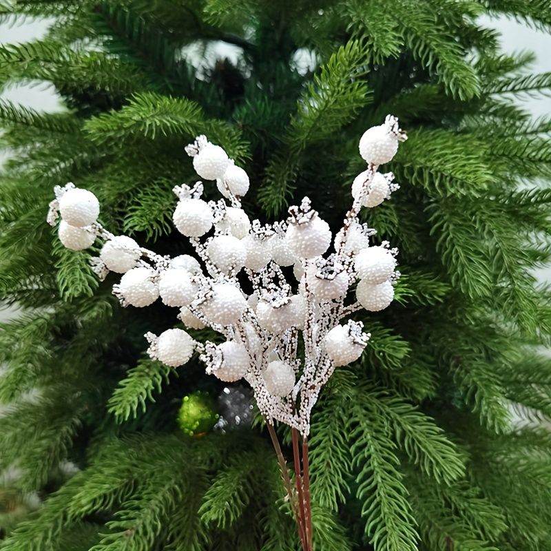 

3 Pcs White Foam Pomegranate Fruits - Christmas Tree Topper Decorations - Diy Christmas Tree Accessories - Plastic Material - Battery Free - No Power Required