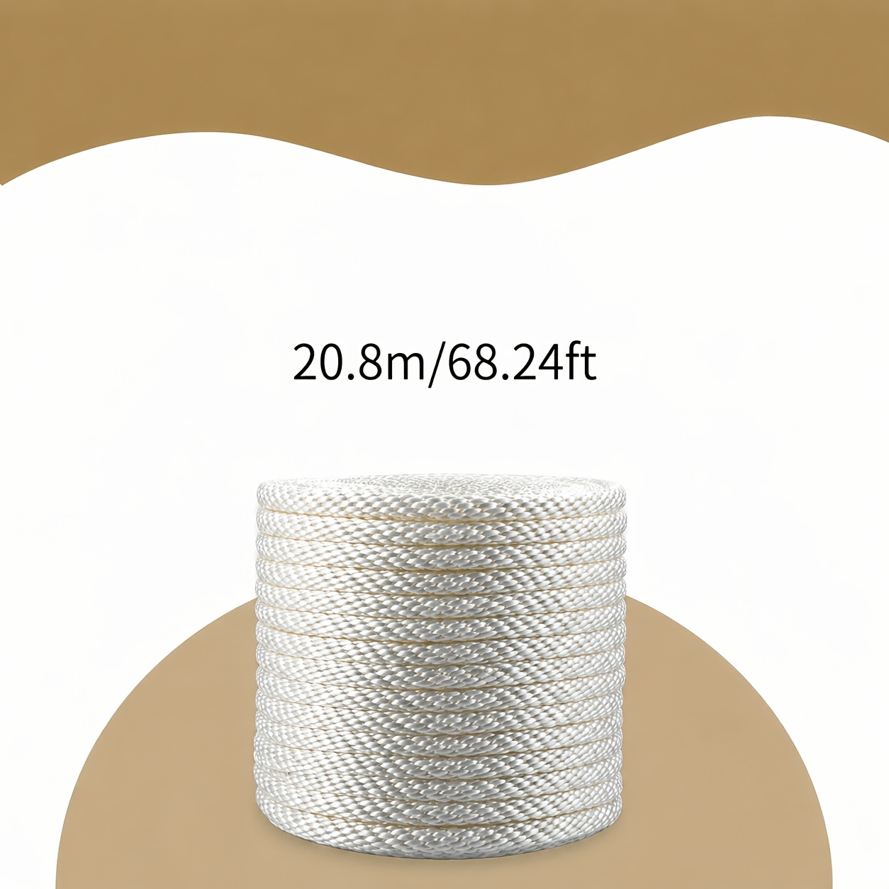 TEMU 0.5cm/0.20in White Braided Polyester Rope, Suitable For Outdoor Camping Tent Guy Lines, Clotheslines, Tying Ropes, And Emergency Pull Ropes. Is