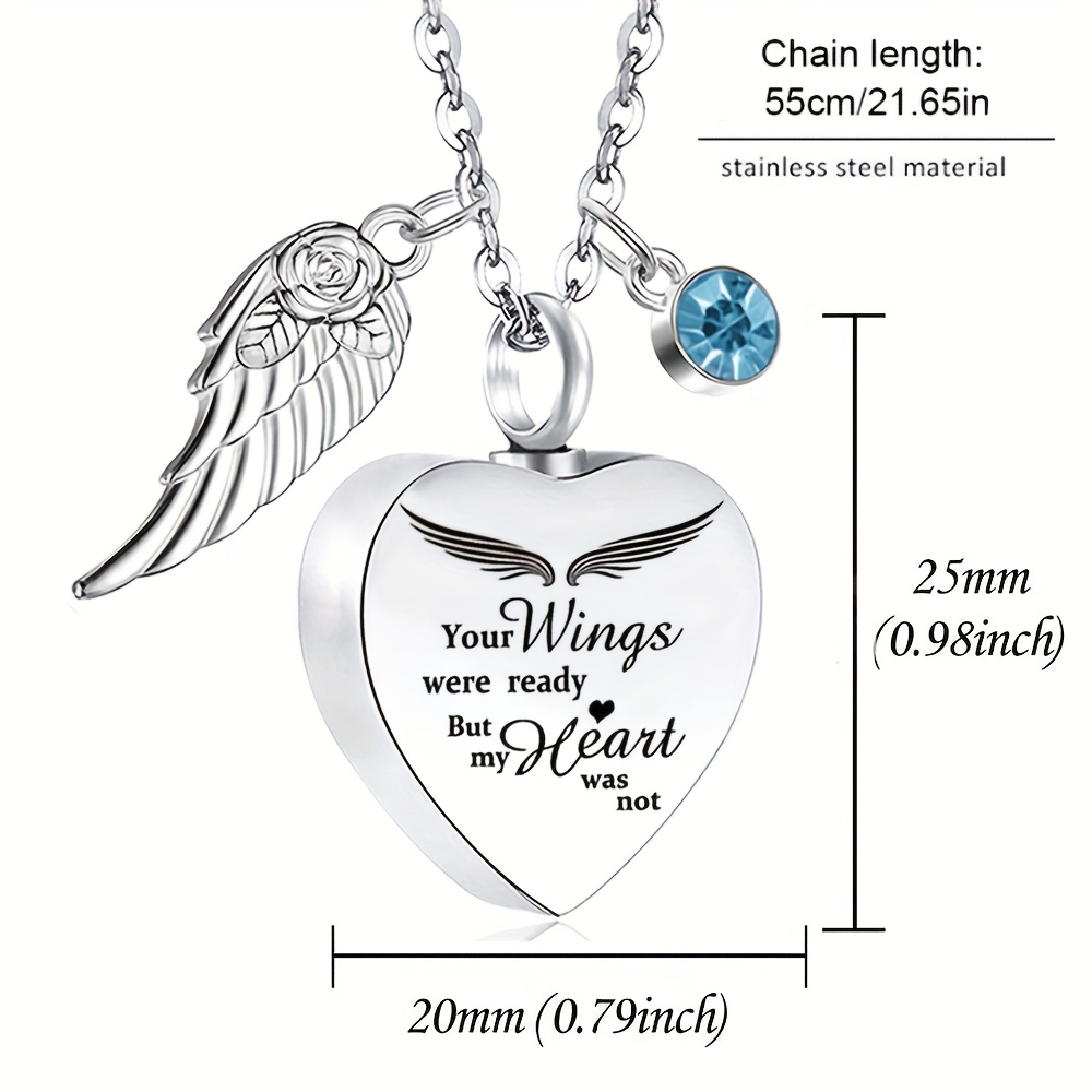 Personalized Heart Cremation Urn Necklace with Birthstone Options