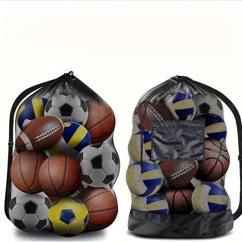 bolsa de balón de fútbol y baloncesto de gran capacidad con cordón - bolsa de almacenamiento de lona para tenis, voleibol y equipo deportivo - único, de llevar, organizador de equipo deportivo | bolsa deportiva | cierre seguro, organizador de almacenamiento deportivo, almacenamiento de balones deportivos