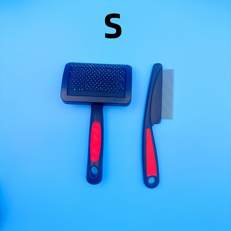 TEMU 2 brosses à coussin courbes + petite brosse à dents fines, outils de toilettage pour chats et chiens, disponibles en petites/medium/grandes