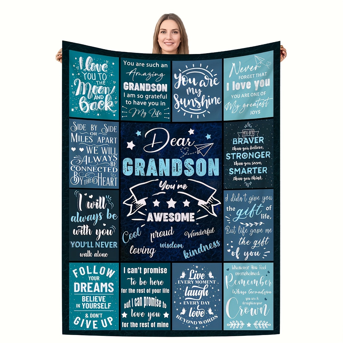 

1pc Fleece Blanket Printed Blanket , Bedding, For