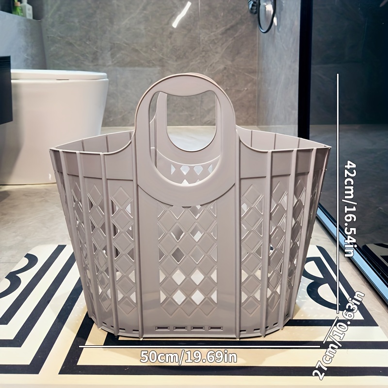 TEMU 1 Large Capacity Collapsible Laundry Basket With Handles - Stackable Dirty Clothes Hamper For, Clothes, Bathroom Storage - Saving Organizer Bag,