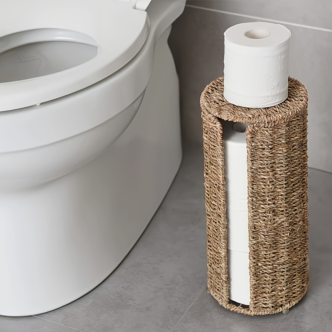 E-shop Toilettenpapierhalter aus Eisen, freistehend, ohne Bohren, Badezimmer-Organizer mit Getränkehalter für Badezimmer & Esstisch | Whimsy Luxe,