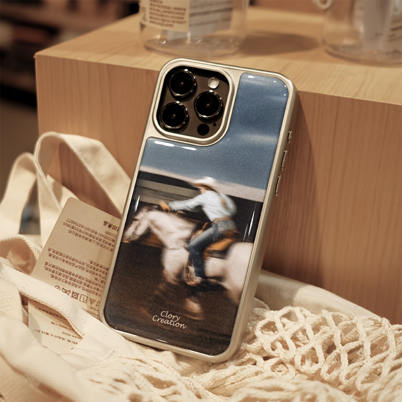 TEMU Funda para Teléfono - 1 unidad de una elegante y minimalista funda protectora estampada diseñada para caídas, compatible con Apple iPhone