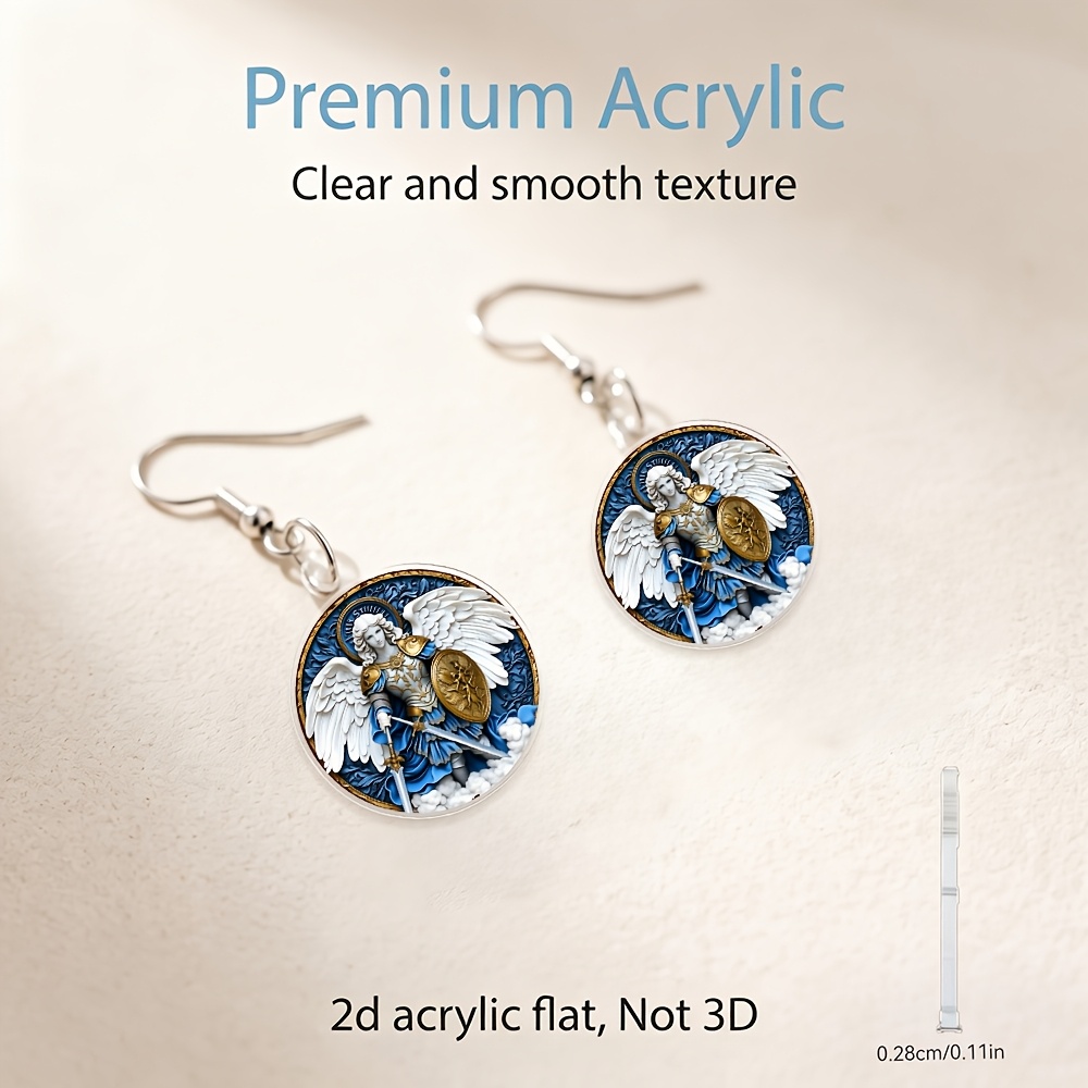 2D Acrylic Holy Knight on Expedition Pattern Earrings
