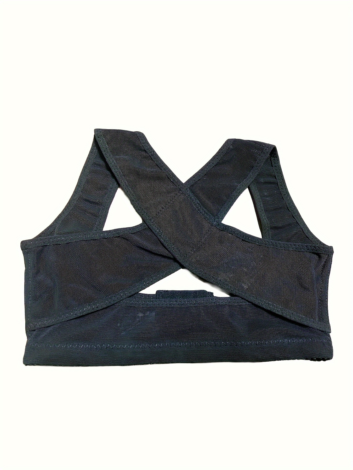 Women'S Invisible Ribbed Cross-Back Bra - Anti-Sagging, Lifted Support for Slouching Posture, Breathable & Comfortable Undergarment in Black, Pink, Red, Yellow, Green, Blue, Orange, Purple