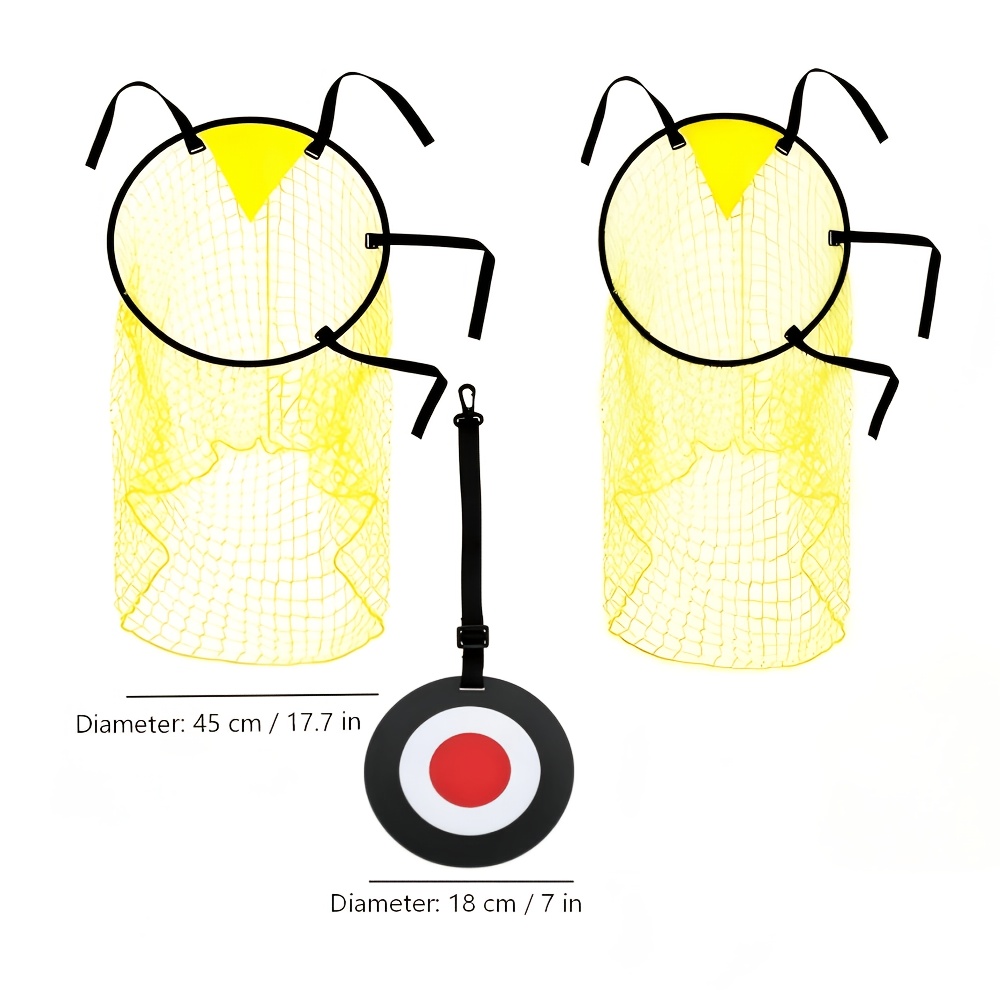 TEMU 2pcs Filets de but de soccer fixes avec 1 cible mobile pour entraînement au tir, ensemble d'entraînement de football portable, kit de filet de