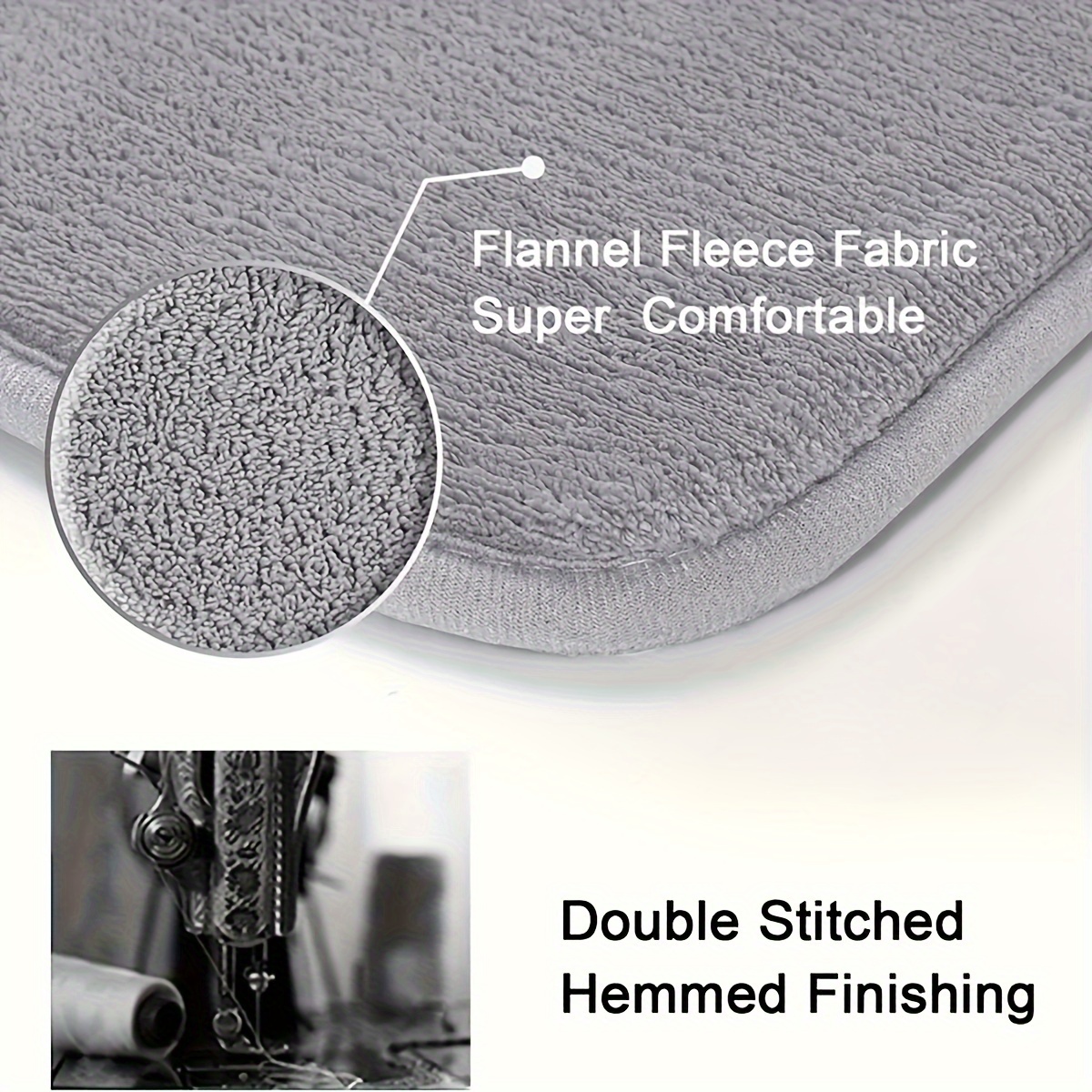 luxurious dark blue flannel bath mat absorbent non slip l shaped shower door mat for bathroom safety soft and plush texture   modern bathrooms bathroom mat Product details 0