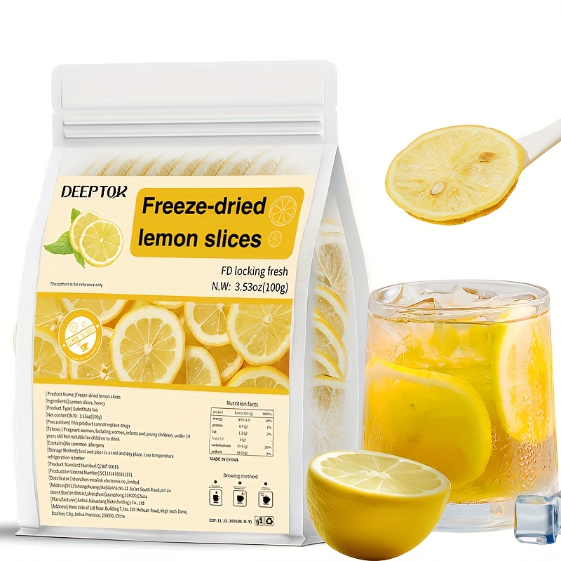 TEMU Freezedried Lemon Slices Fruit Tea 3oz Compatible With Honey Infusion Cold Beverage Healthy Tea Hypoallergenic Ingredients Suitable For