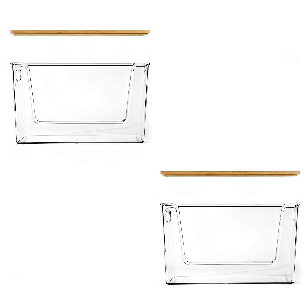 Image of A Set Of 1/2 Storage Boxes For The Pantry, Designed For Stacking And Storing Onions, Potatoes, Fruits, Produce, Vegetables, And Other Kitchen Items