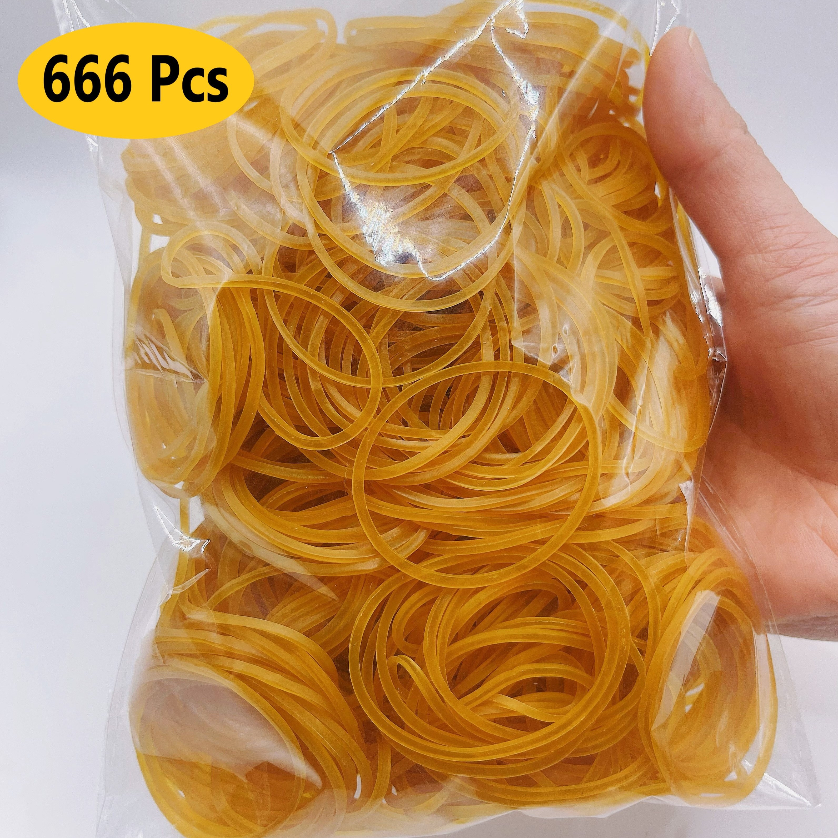Strong Elasticity" 100/300/666 -pcs Yellow Rubber Bands, /100 -pcs, Diameter 38mm Ring、elastic Bands、durable Natural Rubber For Office, School & Home Use