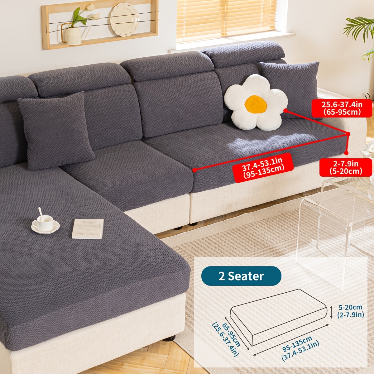 1 Solid Color Stretch Sofa Cover, Solid Durable Washable Sofa Armchair Sofa Cover Bedroom Living Room Office Home Decoration
