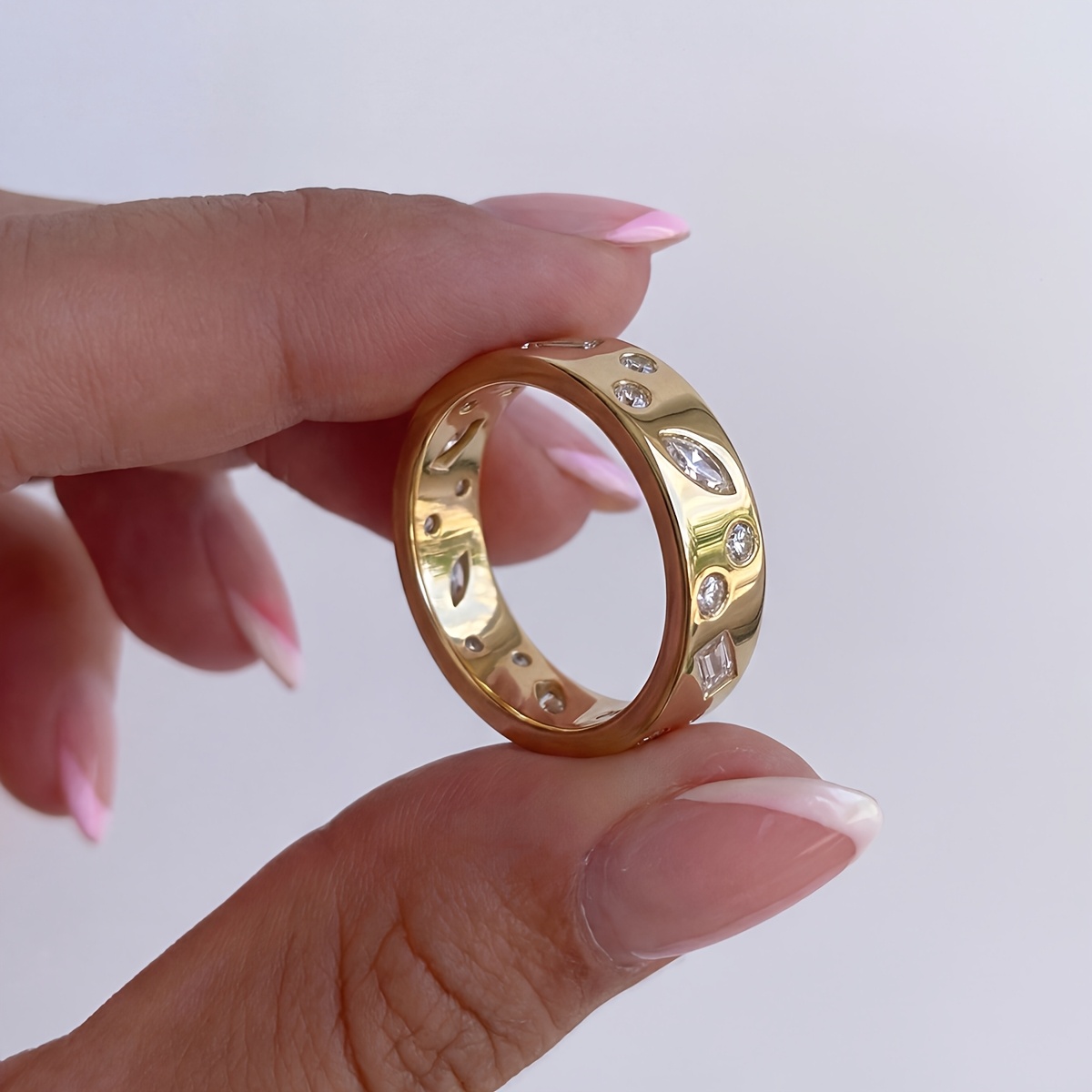 Women's Luxury Rectangular & Pear-Shape Stackable Wedding Rings