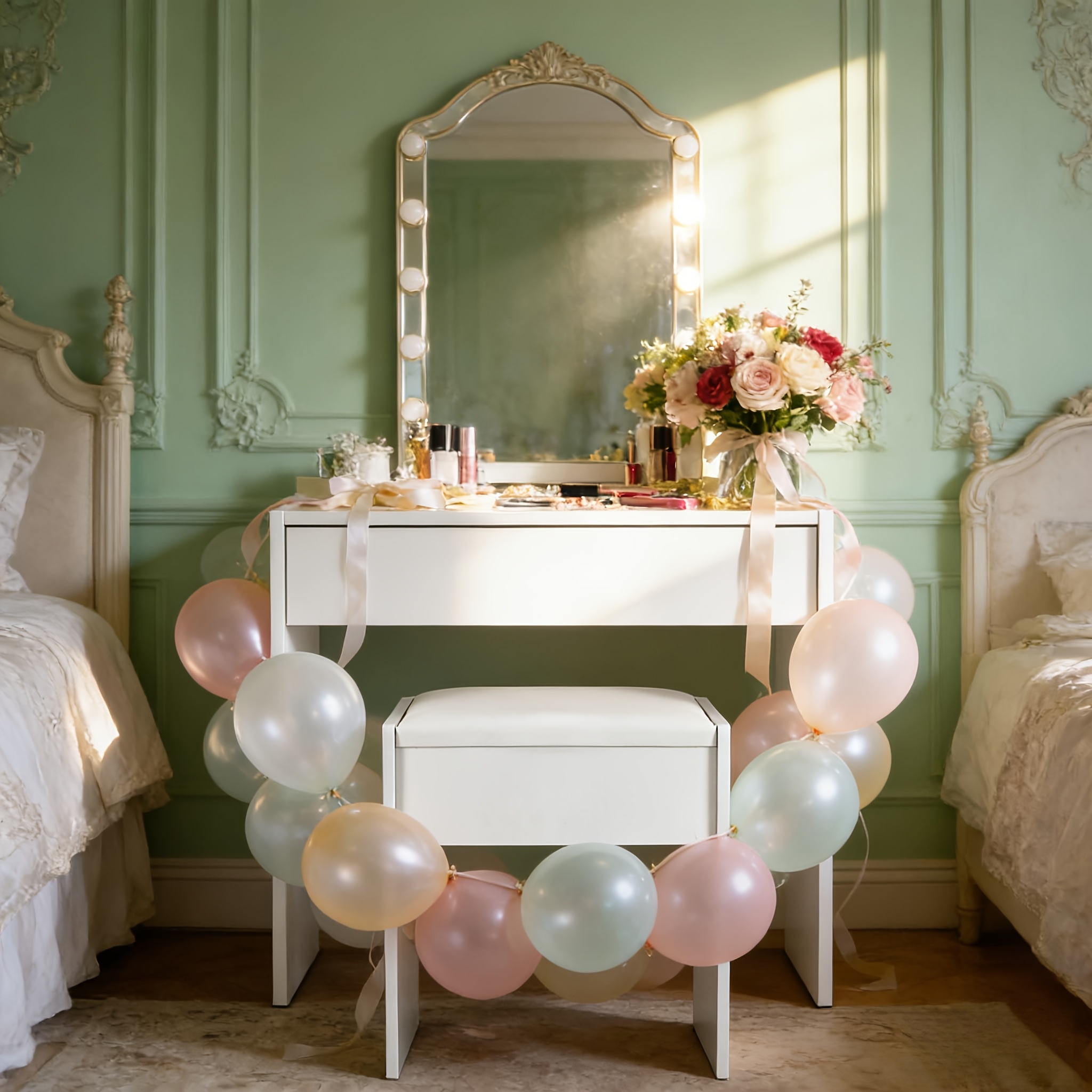 padded dressing table stool soft makeup bench chair bedroom piano seat white
